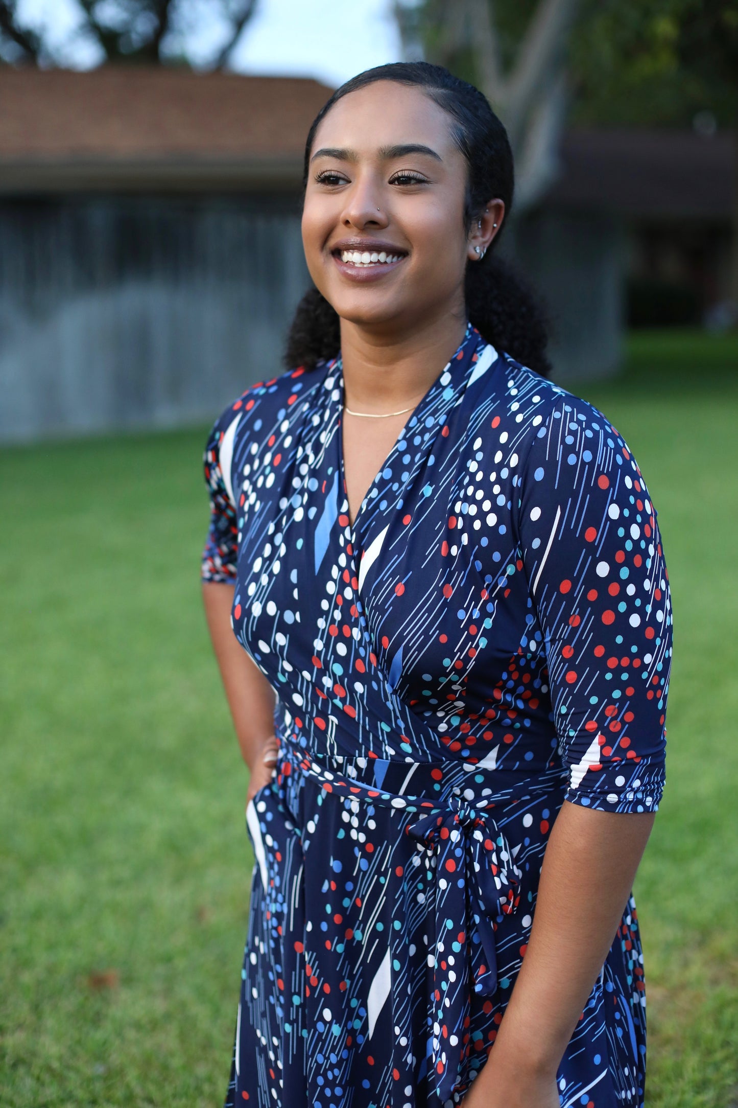 Stella Print Wrap Dress