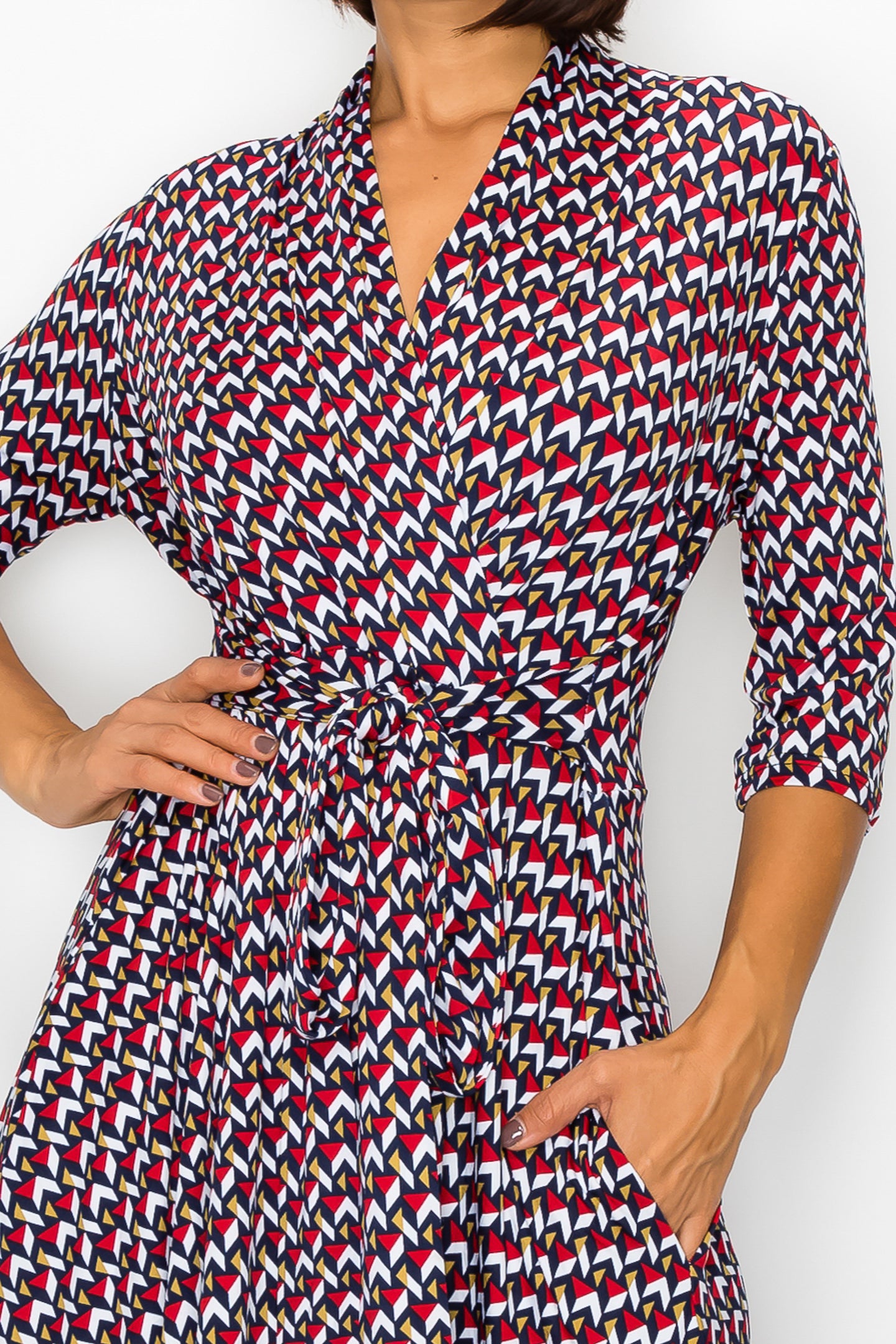 Kelton 3/4 Sleeve Print Dress