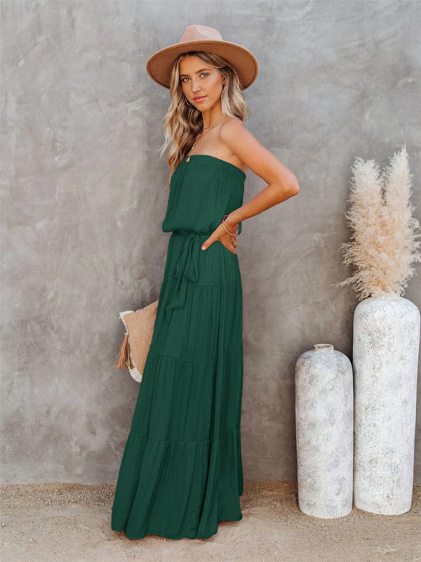 Evageline Tube Long Wine Red Dress