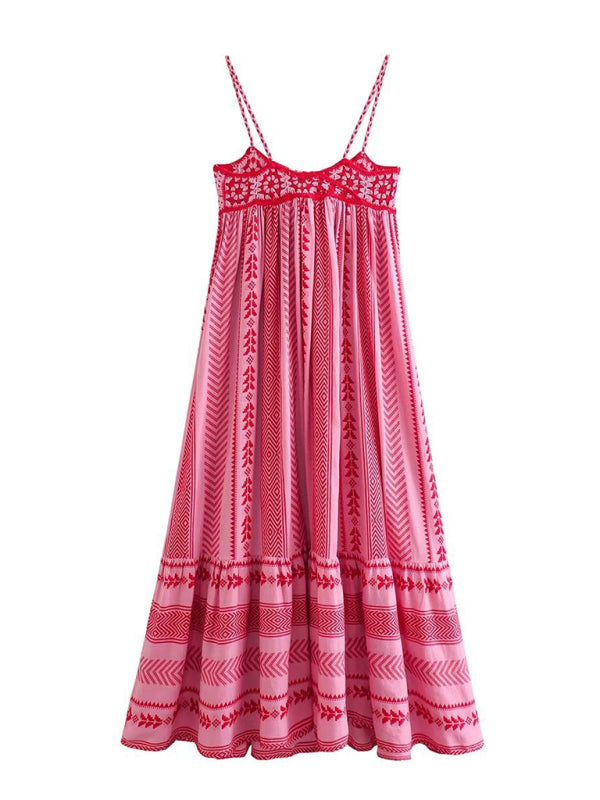 Charlotte Crochet Patchwork Print Style Slip Dress