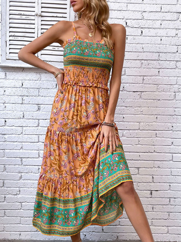 Delphine Bohemian Floral Print Dress