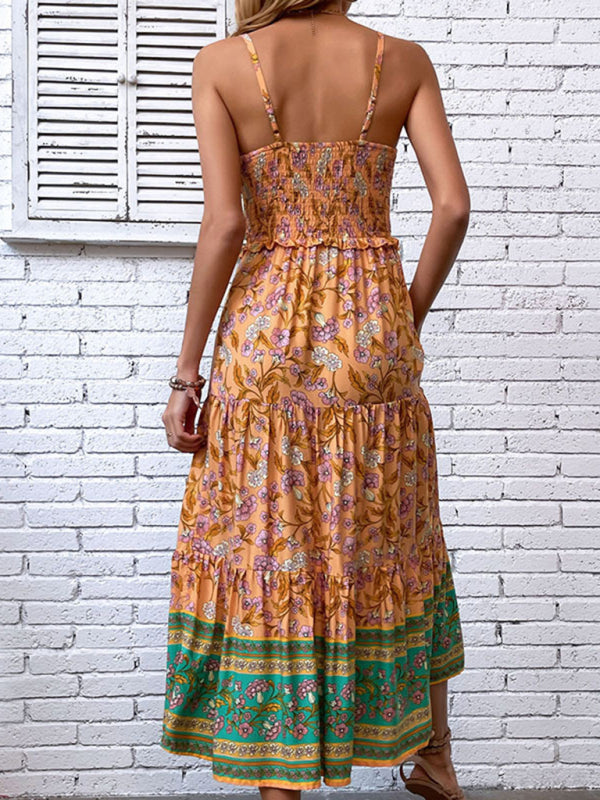 Delphine Bohemian Floral Print Dress
