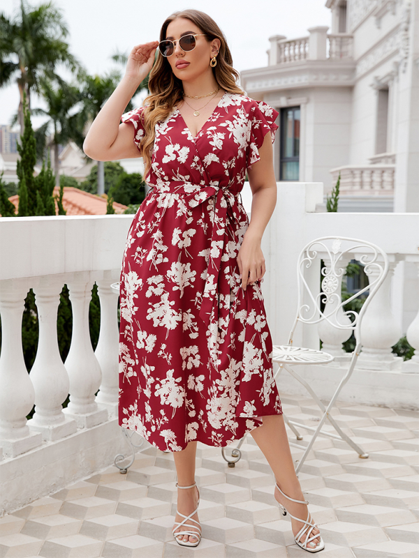 Eleanora V-Neck Printed Dress