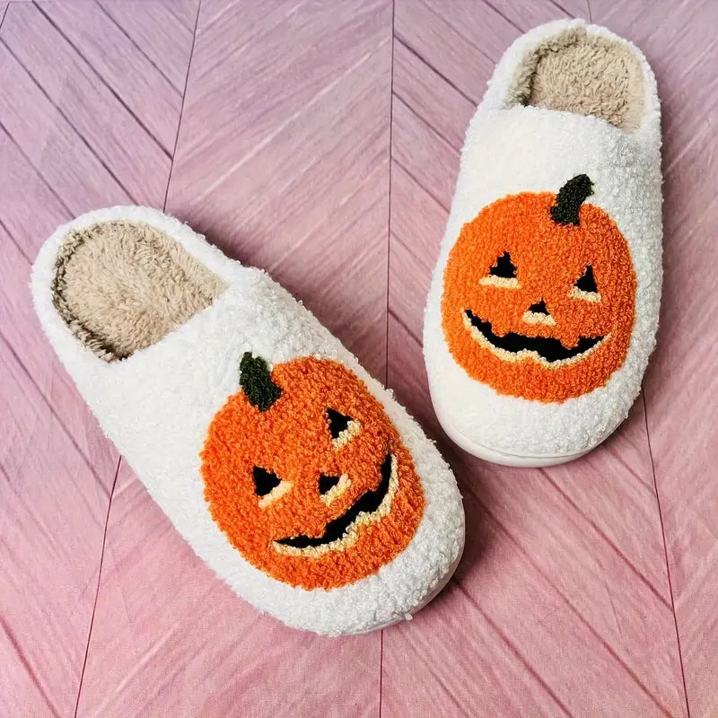 Cute & Cozy Women's Pumpkin Halloween Slippers