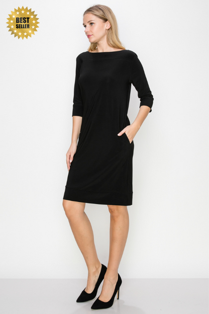 Sutton Solid Black Dress