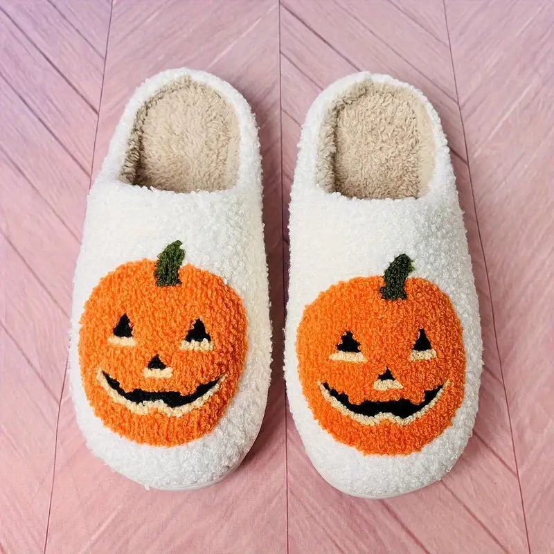 Cute & Cozy Women's Pumpkin Halloween Slippers