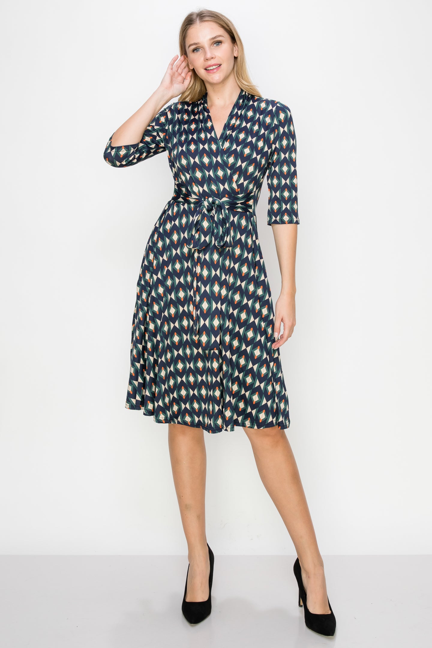 Greenwhich Print Wrap Dress – Audrey Whitmore