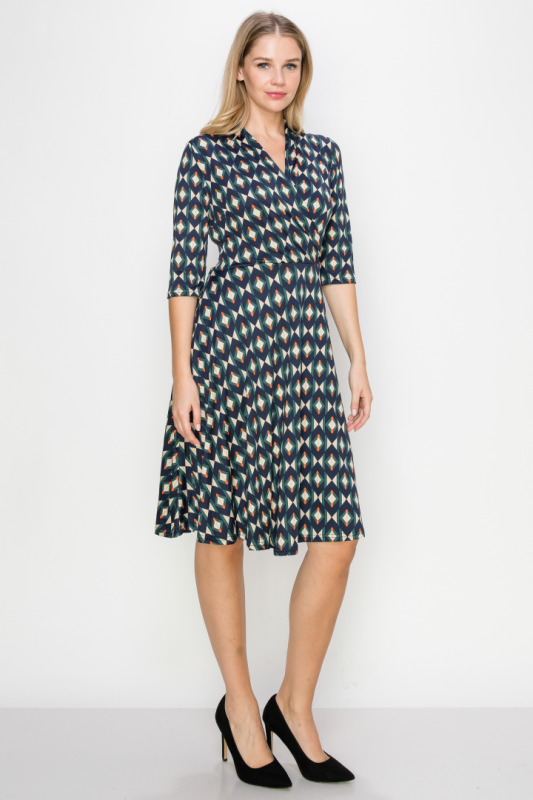 Greenwhich Print Wrap Dress