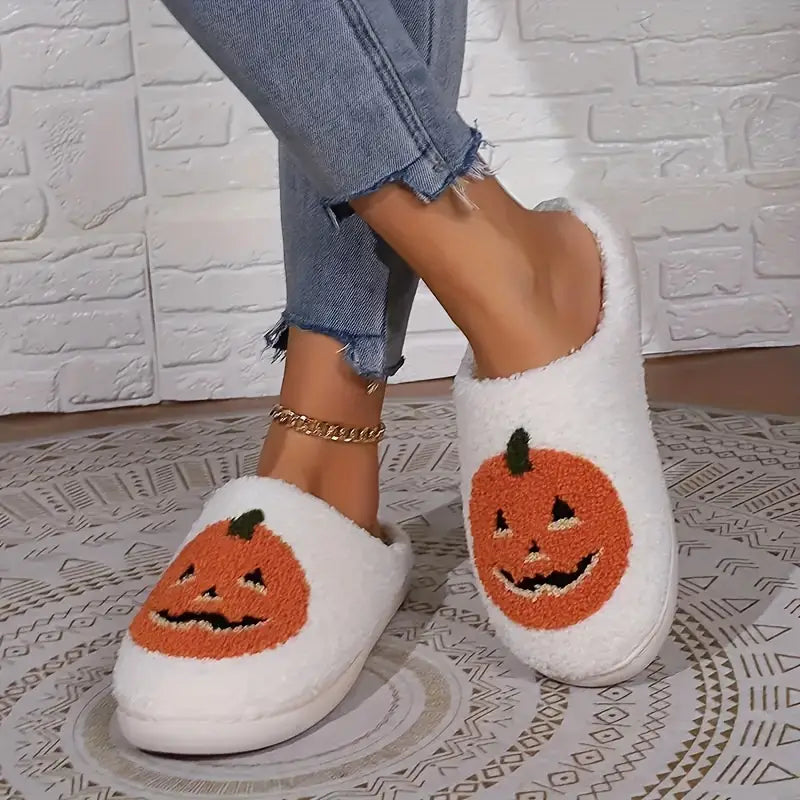 Cute & Cozy Women's Pumpkin Halloween Slippers