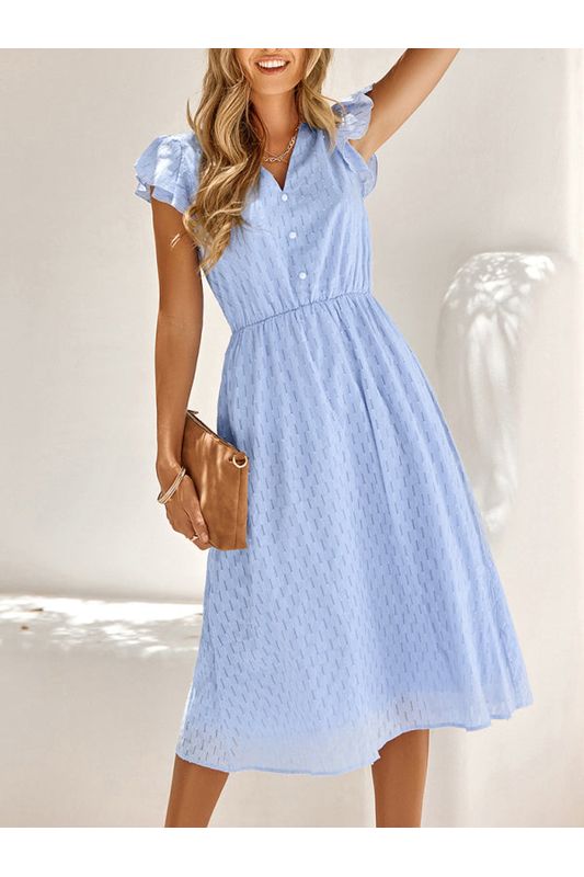 Annable Solid Green Color Dress
