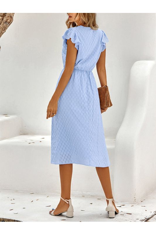 Annable Solid Green Color Dress