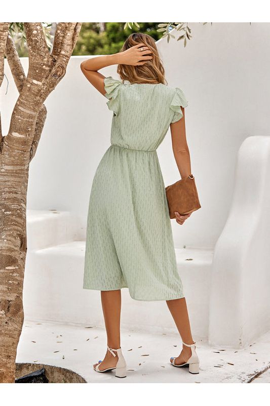 Annable Solid Green Color Dress