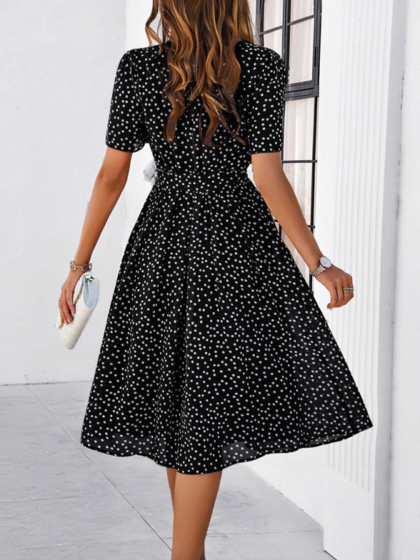 Georgiana Polka Dot Red Print Dress