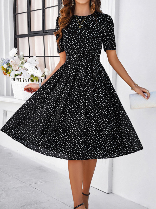Georgiana Polka Dot Red Print Dress