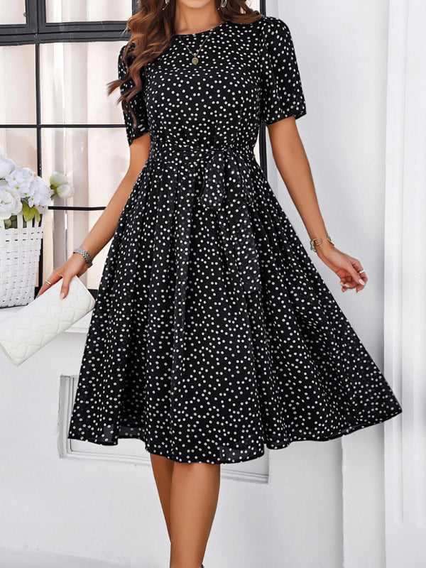 Georgiana Polka Dot Red Print Dress