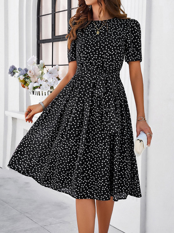 Georgiana Polka Dot Red Print Dress