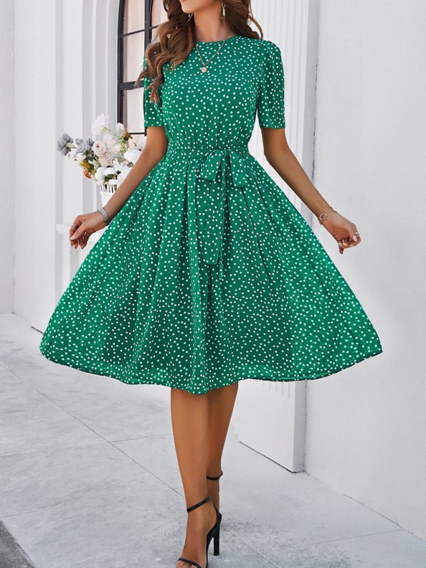 Georgiana Polka Dot Red Print Dress