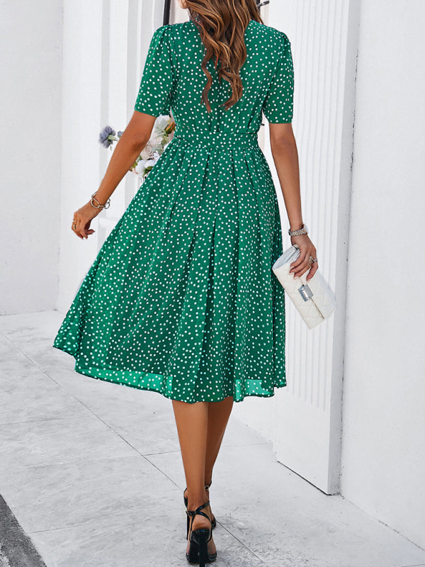 Georgiana Polka Dot Red Print Dress