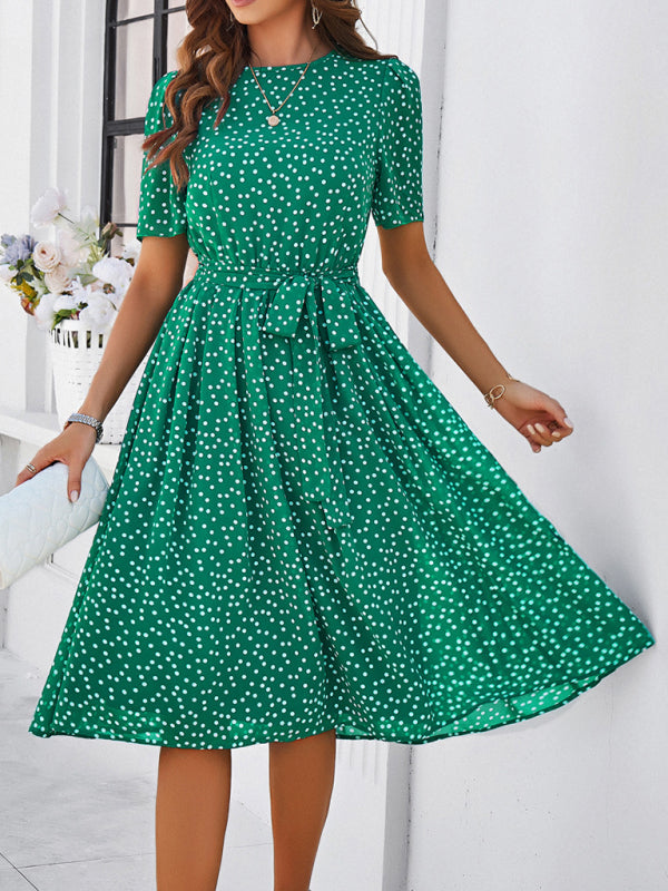 Georgiana Polka Dot Red Print Dress