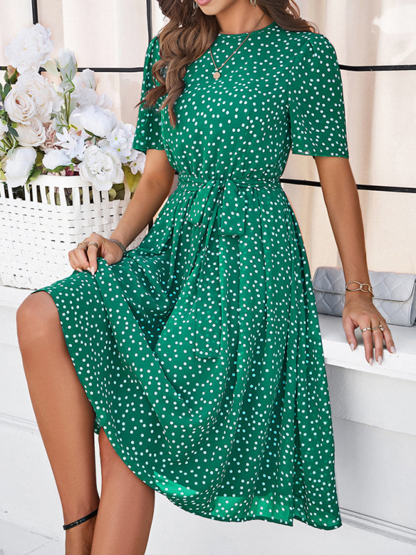 Georgiana Polka Dot Red Print Dress