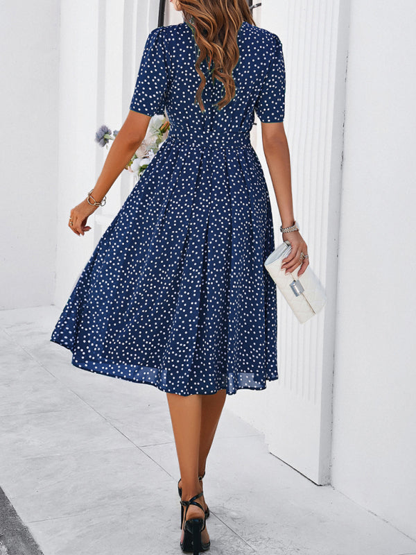 Georgiana Polka Dot Red Print Dress