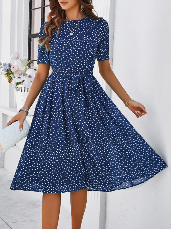 Georgiana Polka Dot Red Print Dress