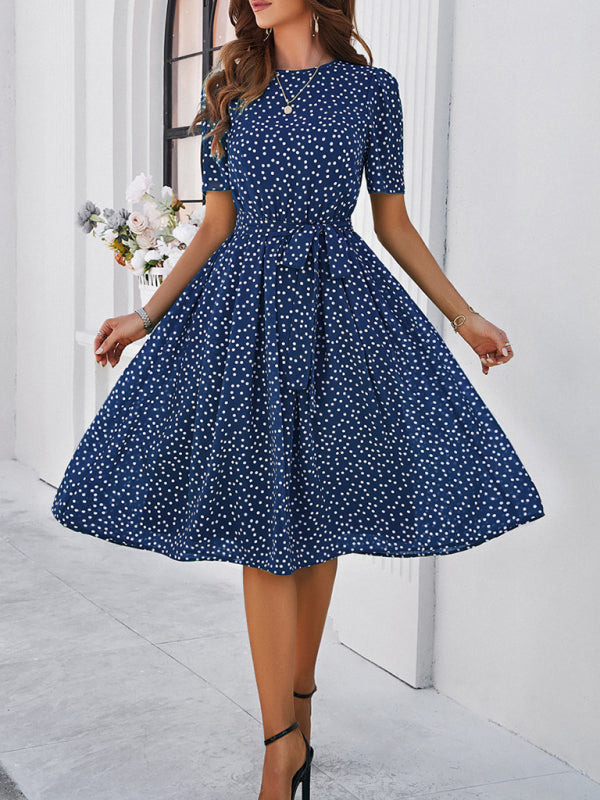 Georgiana Polka Dot Red Print Dress