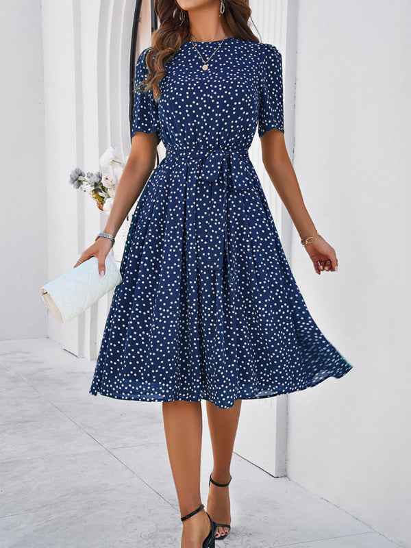 Georgiana Polka Dot Red Print Dress