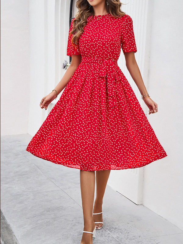 Georgiana Polka Dot Green Print Dress